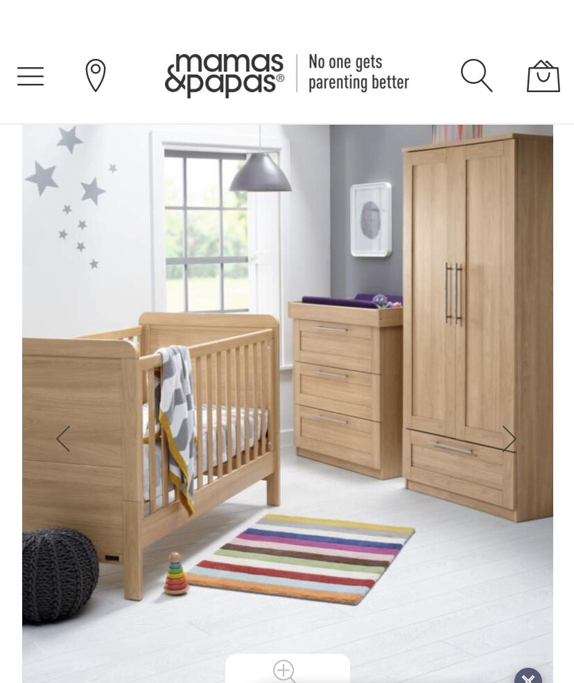mamas and papas 3 piece nursery furniture set